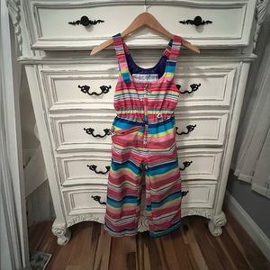Obermeyer snow ski bibs kids 6 girls striped